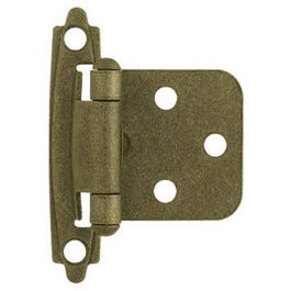 Antique Brass Self-Closing Overlay Hinges, 2-Pk.