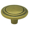 Antique Brass Raised Ring Round Cabinet Knobs, 2-Pk.