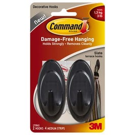 Terrace Hook, Slate, Medium, 2-Pk.