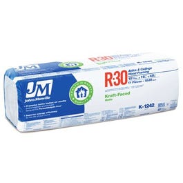 R30 Kraft Batt Fiberglass Insulation, 16 x 48-In.