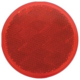 Trailer Reflector, Red, Round, 3-3/16-In.