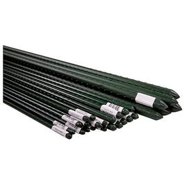 Steel Plant Stakes, Green Coated, 2-Ft., 4-Pk.