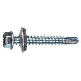 Sheet Metal Self-Drilling Screws With Washer, Hex Head, Zinc, 10-16 x 1-In., 1-Lb.