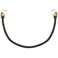 ProSource Bungee Stretch Cord, 10 mm Dia, 24 in L, Polypropylene, Black, Hook End