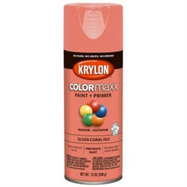 COLORmaxx Spray Paint + Primer, Gloss Coral Isle, 12-oz.