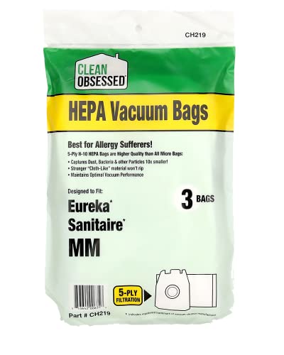 Clean Obsessed H-10 HEPA Bags for Eureka & Sanitaire Type MM Bags