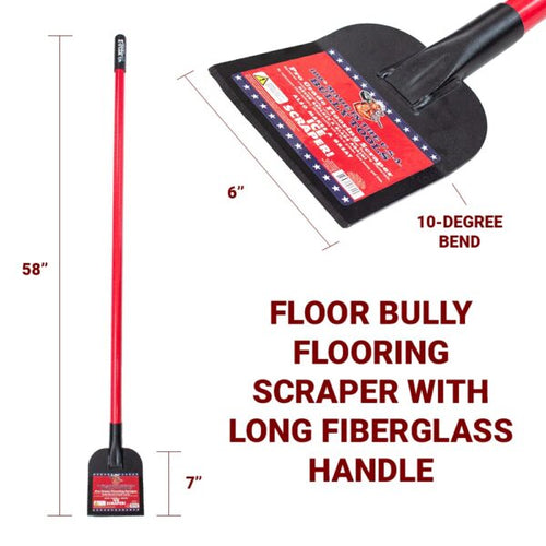 Bully Tools Floor Bully Flooring Scraper With Long Fiberglass Handle (6 Blade)