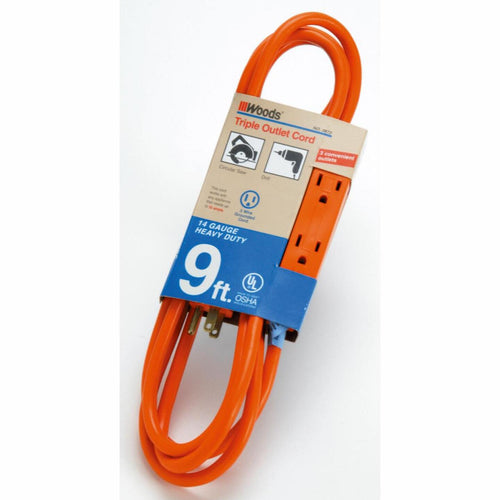 Woods 9 Ft. 14/3 Triple Outlet Extension Cord