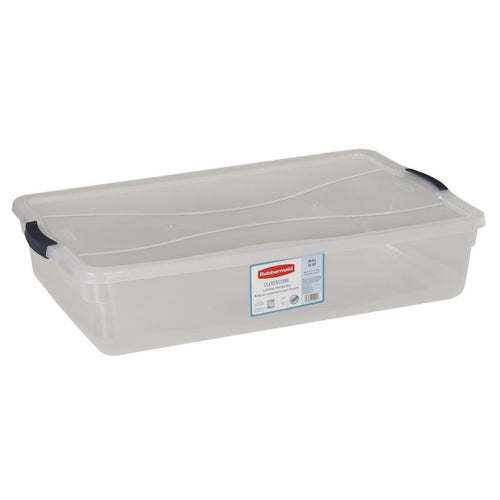 Rubbermaid 41 Qt. Clear Clever Store Latching Lid Storage Tote