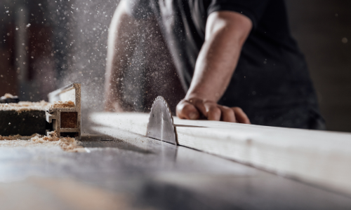 Man using table saw