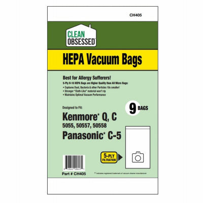 Clean Obsessed Kenmore & Panasonic Vacuum Cleaner Bags Type Q, C & C-5 HEPA