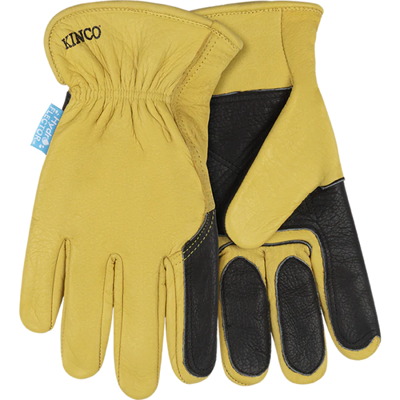 Kinco Hydroflector™ Water-Resistant Premium Grain Buffalo Driver With Double-Palm Glove (Large)