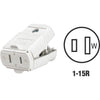 Leviton 15A 125V 2-Wire 2-Pole Hinged Cord Connector, White