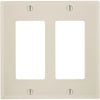 Leviton Decora 2-Gang Smooth Plastic Rocker Decorator Wall Plate, Light Almond