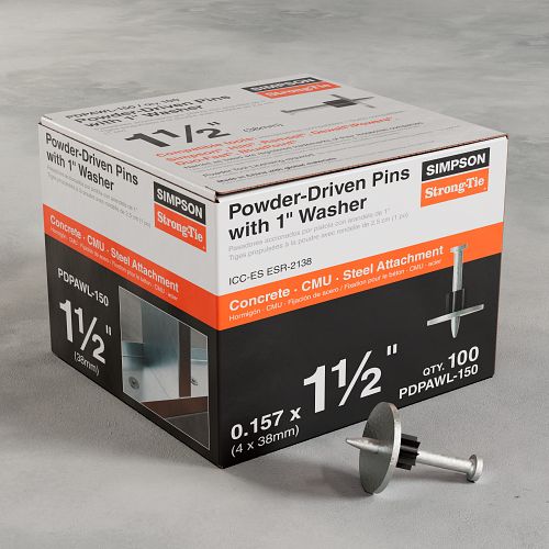 Simpson Strong Tie PDPAWL Powder-Driven Pin with 1″ Washer