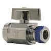 Angle Stop Valve, 1/4-Turn, Chrome, 3/8 FPT x 3/8-In. Compression Outlet