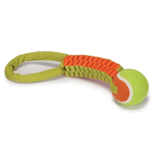 Boss PetEdge Chomper Braided Nylon Tennis Ball Tugs Dog Toy