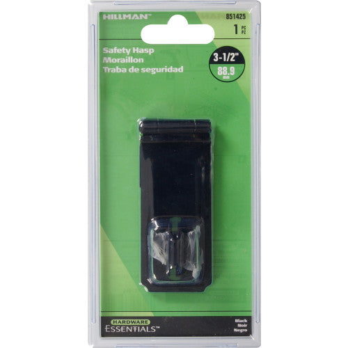 Hillman Group Hardware Essentials Fixed Staple Safety Hasp Black