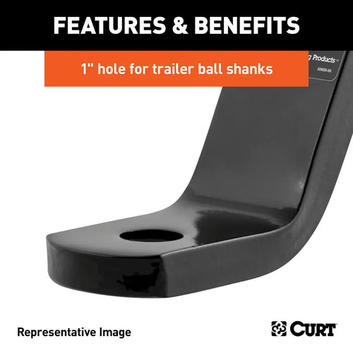 Curt Class 3 Ball Mount, Imported (2 Shank, 7,500 lbs., 6 Drop, 9-1/4 Long) #45870