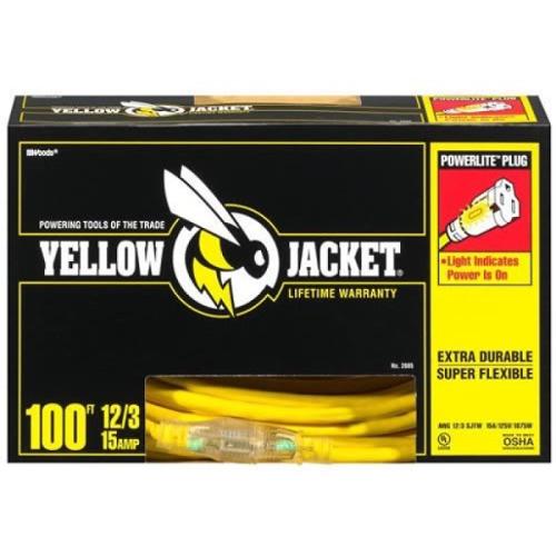 Power Zone Cord SJTW Yellow 12/3 100FT