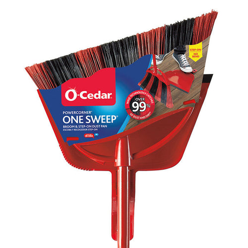 O-CedarPowerCorner One Sweep Large Broom with Step-On Dust Pan