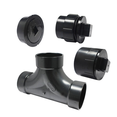 Canplas 1-1/2 ABS DWV Female Adapter, Female National Pipe Thread (FPT) Cleanout O-Ring and Plug, Hub X FPT