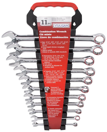 Vulcan Combination Wrench Set 11-Piece Chrome