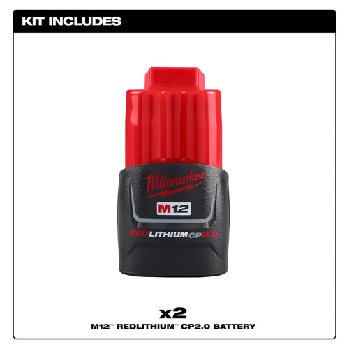 Milwaukee M12™ REDLITHIUM™ CP2.0 Battery Two Pack