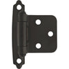 Amerock Functional Hardware Flat Black Self-Closing Face Mount Variable Overlay Hinge (2 Pack)