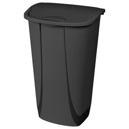 Kitchen Wastebasket, Swing Top, Black, 11-Gal.