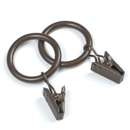 Curtain Ring Clips, Brown, 14-Pk.