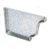 Gutter Left End Cap, Mill Finish Galvanized Steel, 4-In.