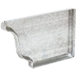 Gutter Right End Cap, Mill Finish Galvanized Steel, 4-In.