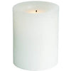 Flameless Candle, Pillar With Timer, White Wax, 4-In.