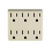 Leviton Indoor 15 Amp, 125 Volt, 3-Wire Horizontal Grounded Adapter - Ivory (125 V, Ivory)