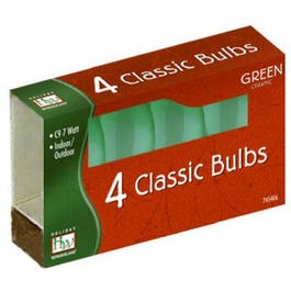 Christmas Lights Replacement Bulb, C9, Green Ceramic, 4-Pk.