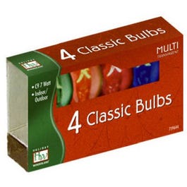 Christmas Lights Replacement Bulb, C9, Multi-Color Transparent, 4-Pk.