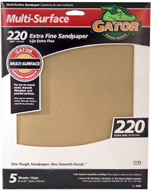 Gator 11 in. x 9 in. 100 Grit Medium Aluminum Oxide Sandpaper