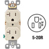 Leviton 20A Light Almond Tamper Resistant Residential Grade 5-20R Duplex Outlet