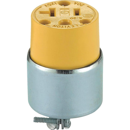 Leviton 20A 125V 3-Wire 2-Pole Armored Cord Connector