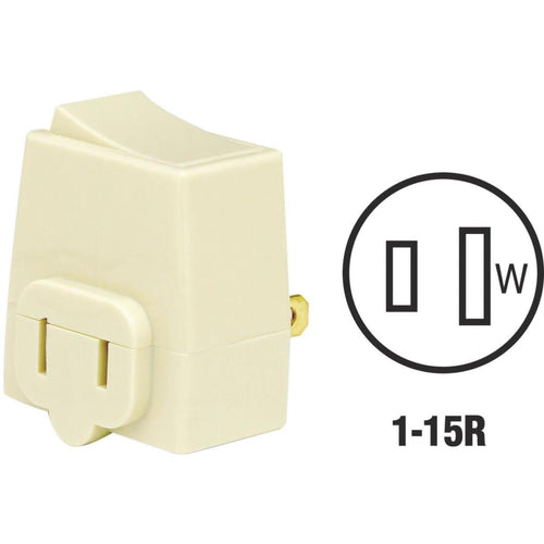 Leviton Ivory 13A Plug-In Switch Adapter