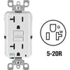 Leviton SmartlockPro Self-Test 20A White Residential Grade Tamper & Weather Resistant 5-20R GFCI Outlet