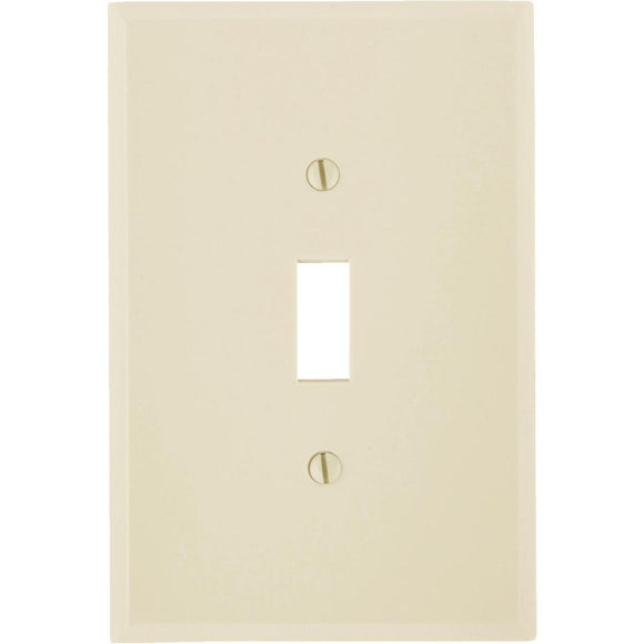 Leviton 1-Gang Plastic Oversized Toggle Switch Wall Plate, Ivory