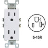 Leviton Decora 15A White Residential Grade 5-15R Duplex Outlet