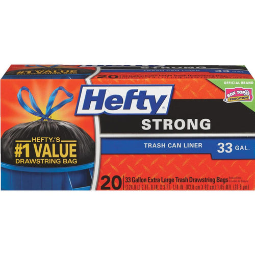 Hefty Strong 33 Gal. Extra Large Black Trash Bag (20-Count)