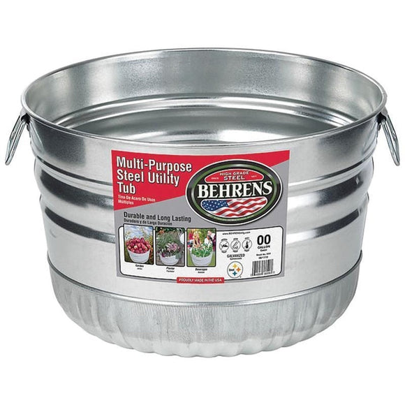 BEHRENS GALVANIZED STEEL UTILITY BASKET TUB